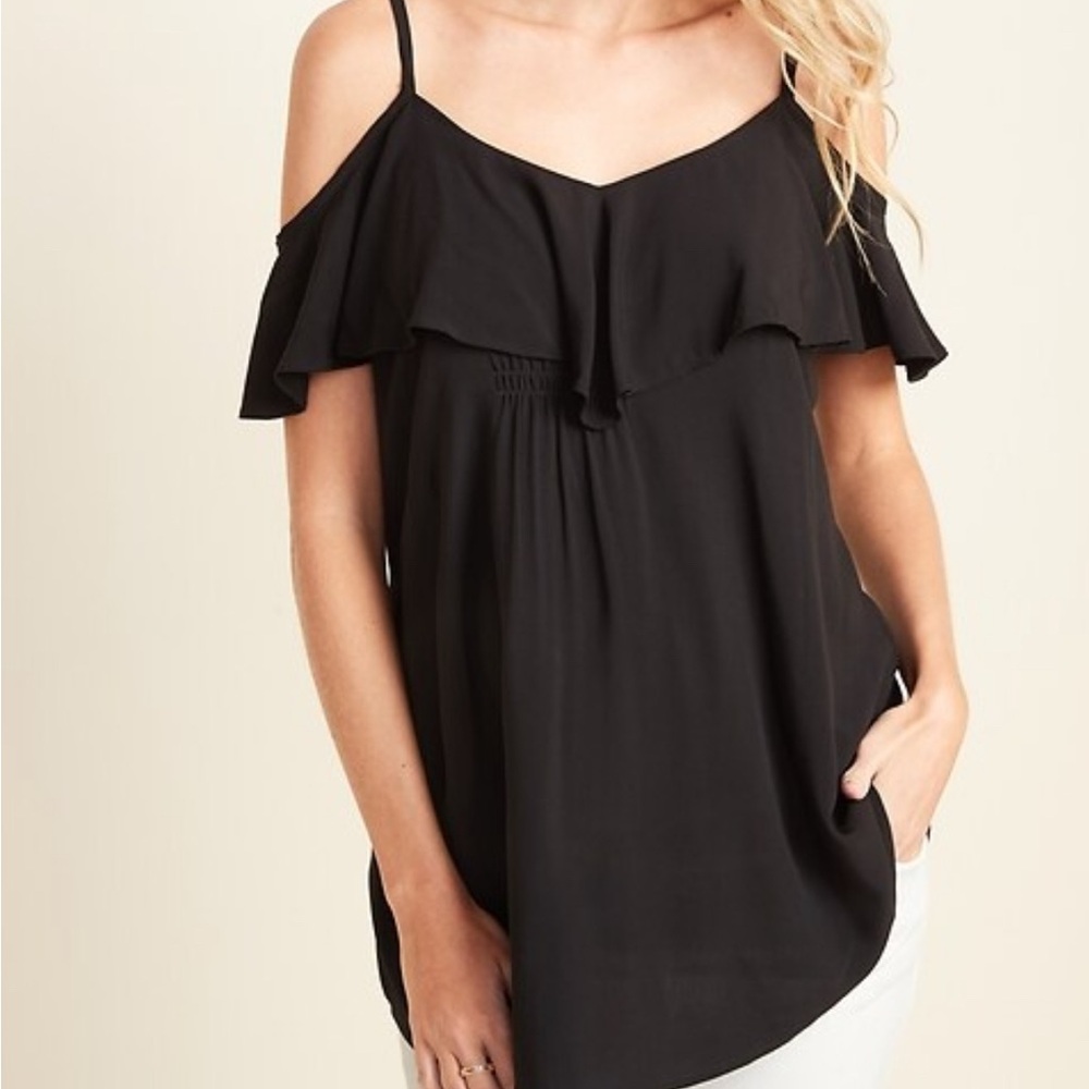 Old Navy Maternity Ruffle Cold Shoulder Blouse